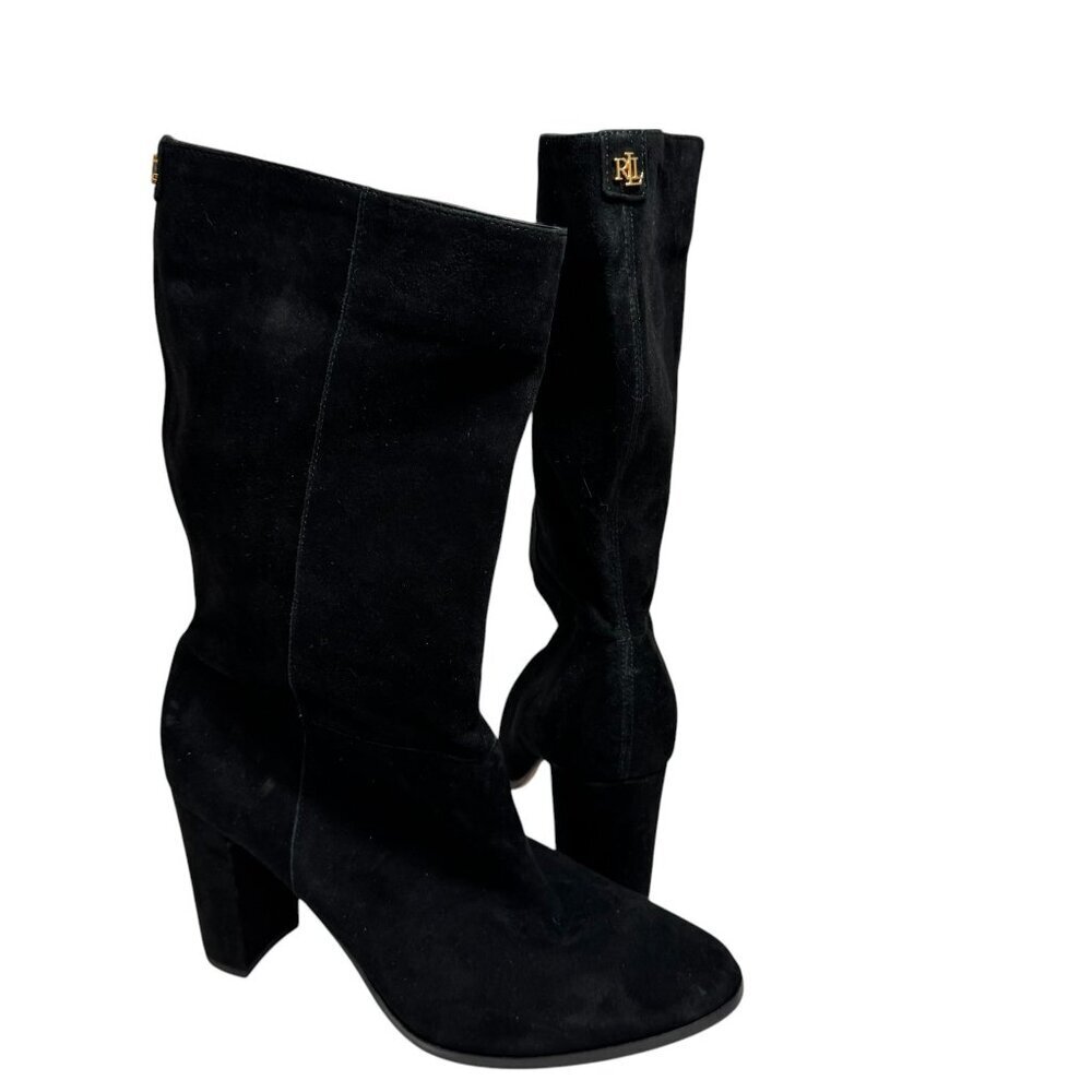 RALPH LAUREN Womens Artizan II Slouch Suede Mid-Calf Boots 9.5 NEW $220